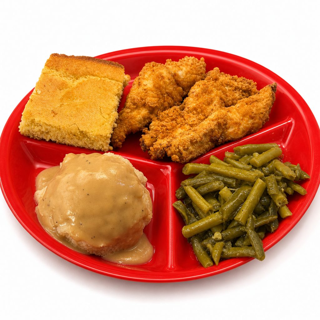 Hand Battered Chicken Tenders Plate.