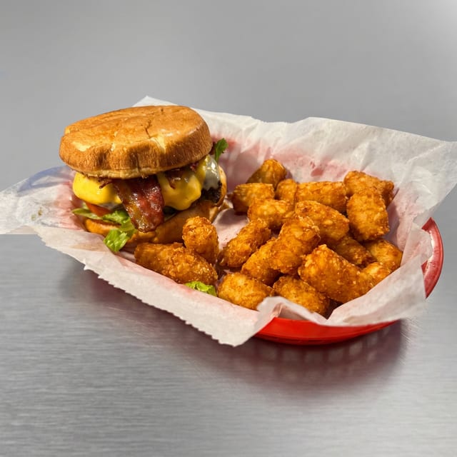 Samburger with Sam's Special 4 Cheese Blend.