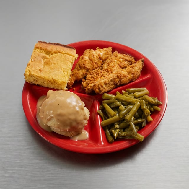 Hand Battered Chicken Tenders Plate.